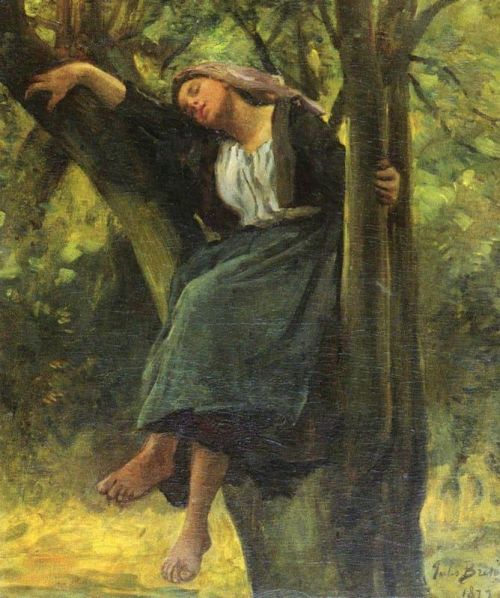 Breton Jules Asleep In The Woods 1877 canvas print