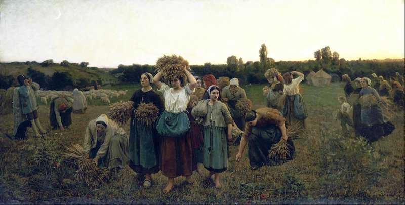 Breton Jules Calling In The Gleaners canvas print