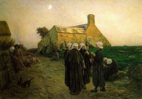 Breton Jules Evening In The Hamlet Of Finistere canvas print