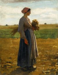Breton Jules junge Frau auf den Feldern 1864 oder 1866