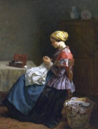 Breton Jules La Petite Couturiere 1858