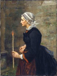 Breton Jules Woman With A Taper 1873