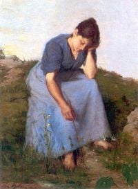 Leinwanddruck von Breton Jules Young Woman In A Field 1889
