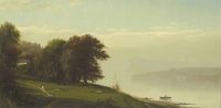 Bricher Alfred Thompson Landschaft auf dem Hudson Ca. Leinwanddruck von 1865