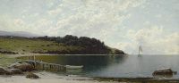 Bricher Alfred Thompson Segelboote entlang der Küste