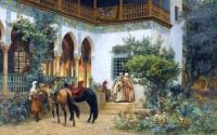 Bridgman Frederick Arthur A North African Courtyard 1879 canvas print