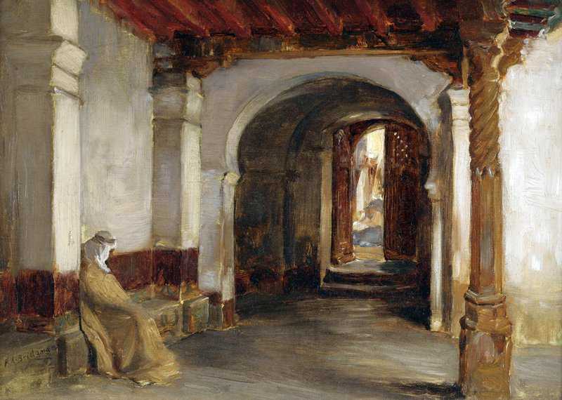 Bridgman Frederick Arthur Small Entrance To The Mosque De La Pecherie Algiers canvas print