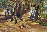 Bridgman Frederick Arthur Tree Trunk 1885 canvas print