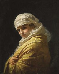 Bridgman Frederick Arthur junge Frau in einem weißen Turban