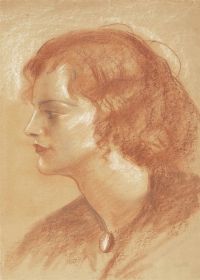 Brockhurst Gerald Leslie Portrait Head Study Probably Marguerite Folin In Profile To The Left canvas print