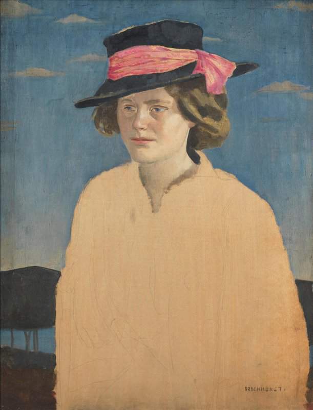 Brockhurst Gerald Leslie Young Lady Wearing A Hat canvas print