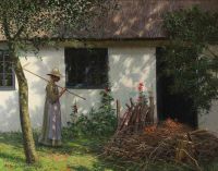 Broge Alfred A Girl In Front Of A White Cottage 1921