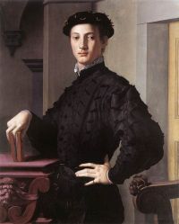 Bronzino Porträt eines jungen Mannes auf Leinwand