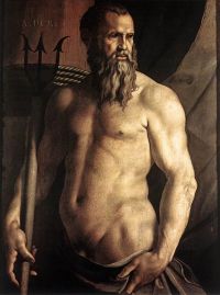 Bronzino-Porträt von Andrea Doria als Neptun-Leinwanddruck