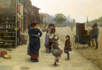 Brown Frederick An Impromptu Dance   A Scene On The Chelsea Embankment 1883