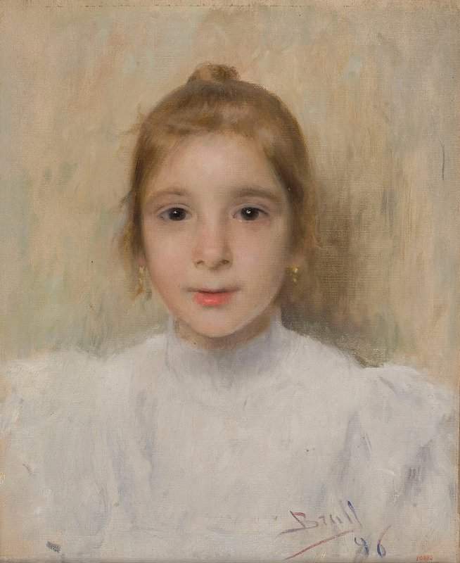 Brull I Vinyoles Joan Retrat De La Nena Ros Gali 1896 canvas print