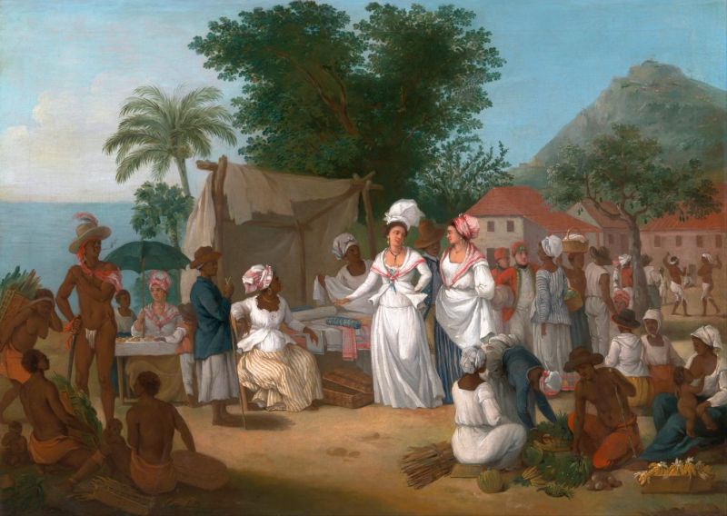 Brunias Agostino A Linen Market With A Linen-stall And Vegetable Seller In The West Indies canvas print