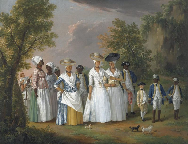 Brunias Agostino Free Women Of Color With Their Children And Servants In A Landscape canvas print
