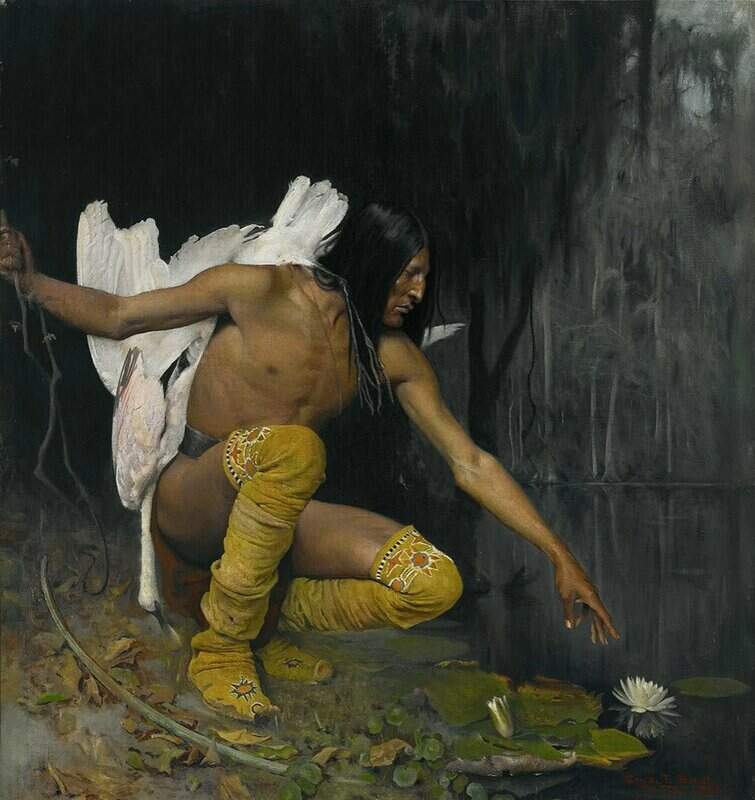Brush George De Forest The Indian And The Lily 1887 canvas print