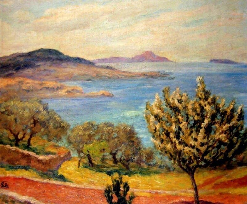 Bunny Rupert Almond Trees Flowering   Coast Near Bandol South Of France canvas print