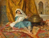 Burgess John Bagnold In The Alhambra Warming Her Hands 1875