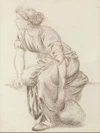 Burne Jones Edward A Seated Woman With A Pitcher Ca. 1864 canvas print