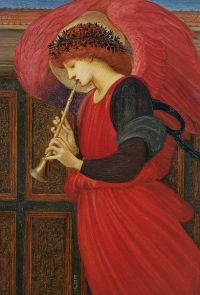 Burne Jones Edward Angel Playing A Flageolet