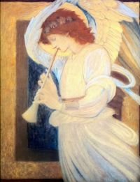 Burne Jones Edward Angel Playing A Flageolet Ca. 1878