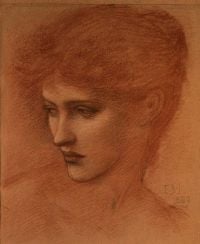 دراسة على قماش بيرن جونز إدوارد لرأس أنثى 1889