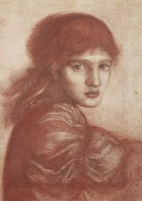 بيرن جونز إدوارد دراسة لفتاة على الأرجح ماريا زامباكو في Wightwick Manor 1866 مطبوعة على القماش