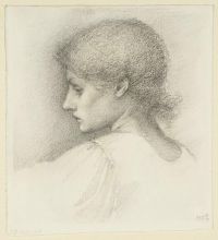 Burne Jones Edward Studie über den Kopf eines Mädchens für die Mühle 1870