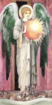 بيرن جونز إدوارد رئيس الملائكة أوريل كاليفورنيا. 1884 طباعة قماش