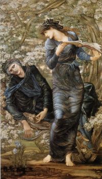 لوحة بورن جونز إدوارد ذا بيجيلينج أوف ميرلين 1873 74 لوحة قماشية