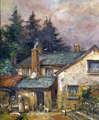 Burton Frederic William Feeding Time At The Cottage canvas print