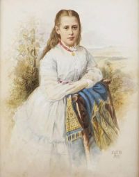 Burton Frederic William Portrait Of Mary Florence canvas print