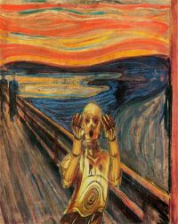 لوحة قماشية C3-po بعد Munch The Scream مطبوعة