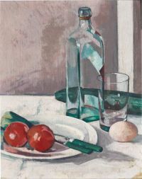 Cadell Francis Still Life With Glass Bottle And Egg
