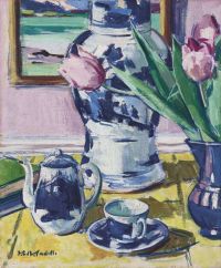 Cadell Francis Still Life With Tulips And Iona 1925 29