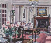 Cadell Francis The Drawing Room Croft House 1934 canvas print