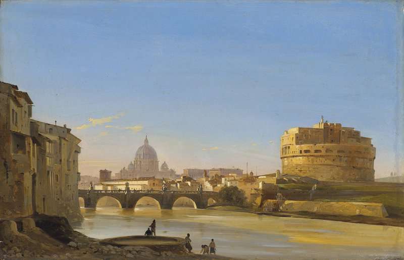 Caffi Ippolito A View Of The Tiber With The Castello San Angelo And St Peter S canvas print