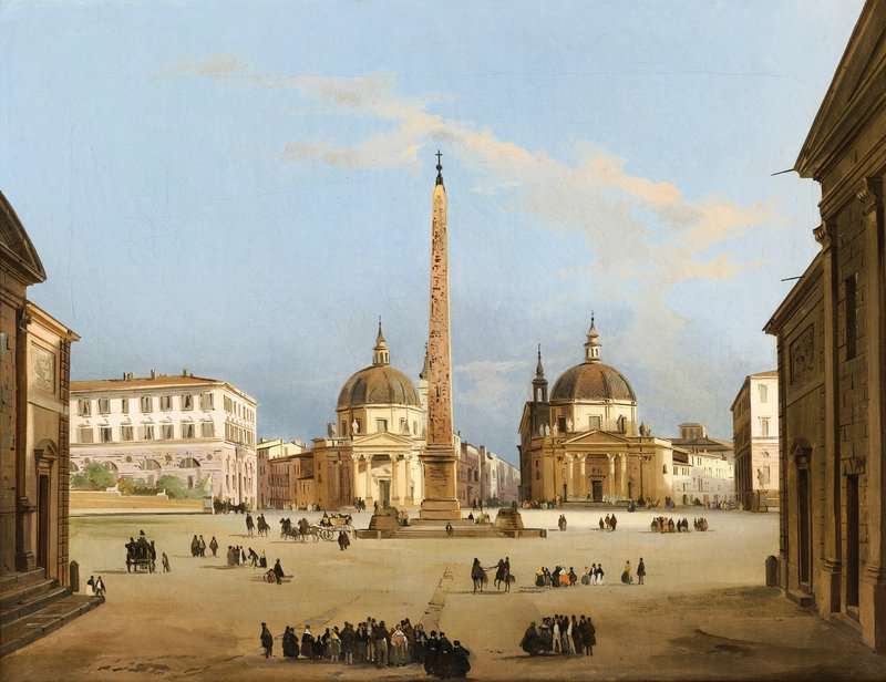 Caffi Ippolito Piazza Del Popolo Rome canvas print