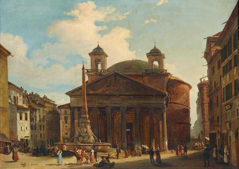 Caffi Ippolito Rome The Pantheon 1843 canvas print