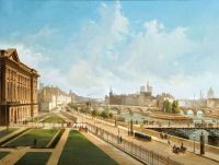Caffi Ippolito View Of The Louvre Paris Ca. 1855