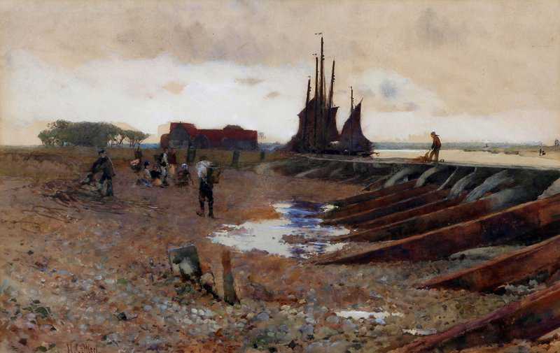 Caffieri Hector Beach Scene With Fisher Folk On The Shore Possibly France canvas print