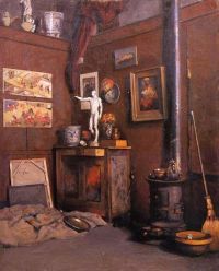 Caillebotte Gustave in einem Studio oder in einem Studio mit Herd 1872 74 Leinwanddruck