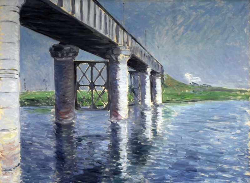 Caillebotte Gustave La Seine Et Le Pont Du Chemin De Fer D Argenteuil canvas print