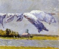 Caillebotte Gustave Laundry Drying Petit Gennevilliers canvas print