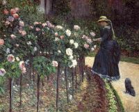 쁘띠 제네빌리에 정원의 Caillebotte Gustave 장미 1886