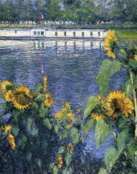 Caillebotte Gustave Sunflowers On The Banks Of The Seine Ca. 1886 canvas print