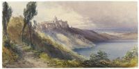 Callow William Der See von Albano und Schloss Gandolfo Italien 1880 Leinwanddruck